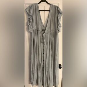 Vici Light Blue Ruffled Maxi Dress